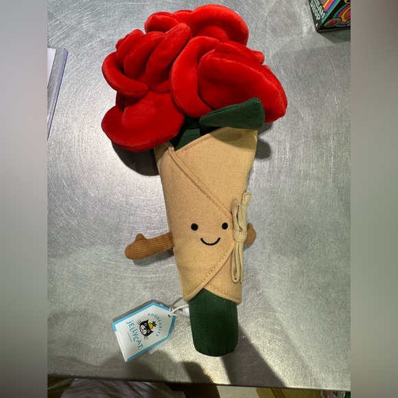 Jellycat rose red bouquet of flowers - Picture 1 of 5